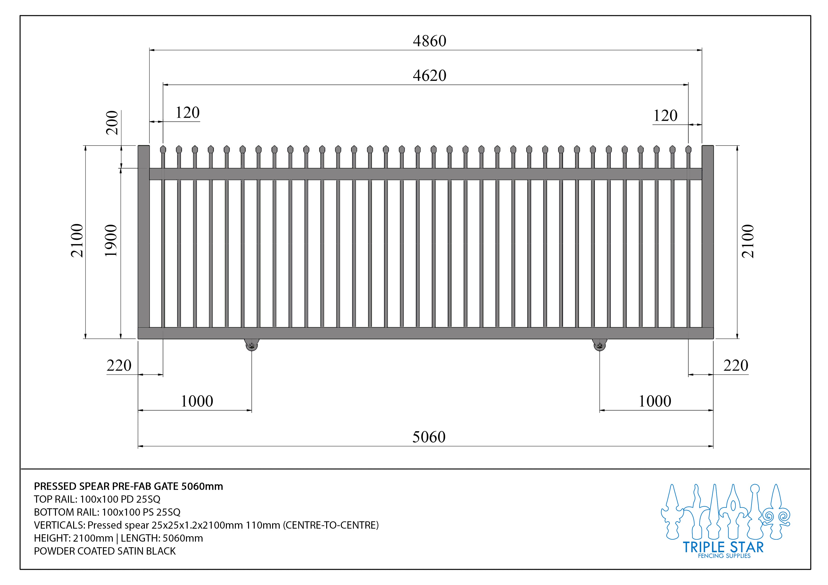 Pre-Made Gate 2100 x 5000mm