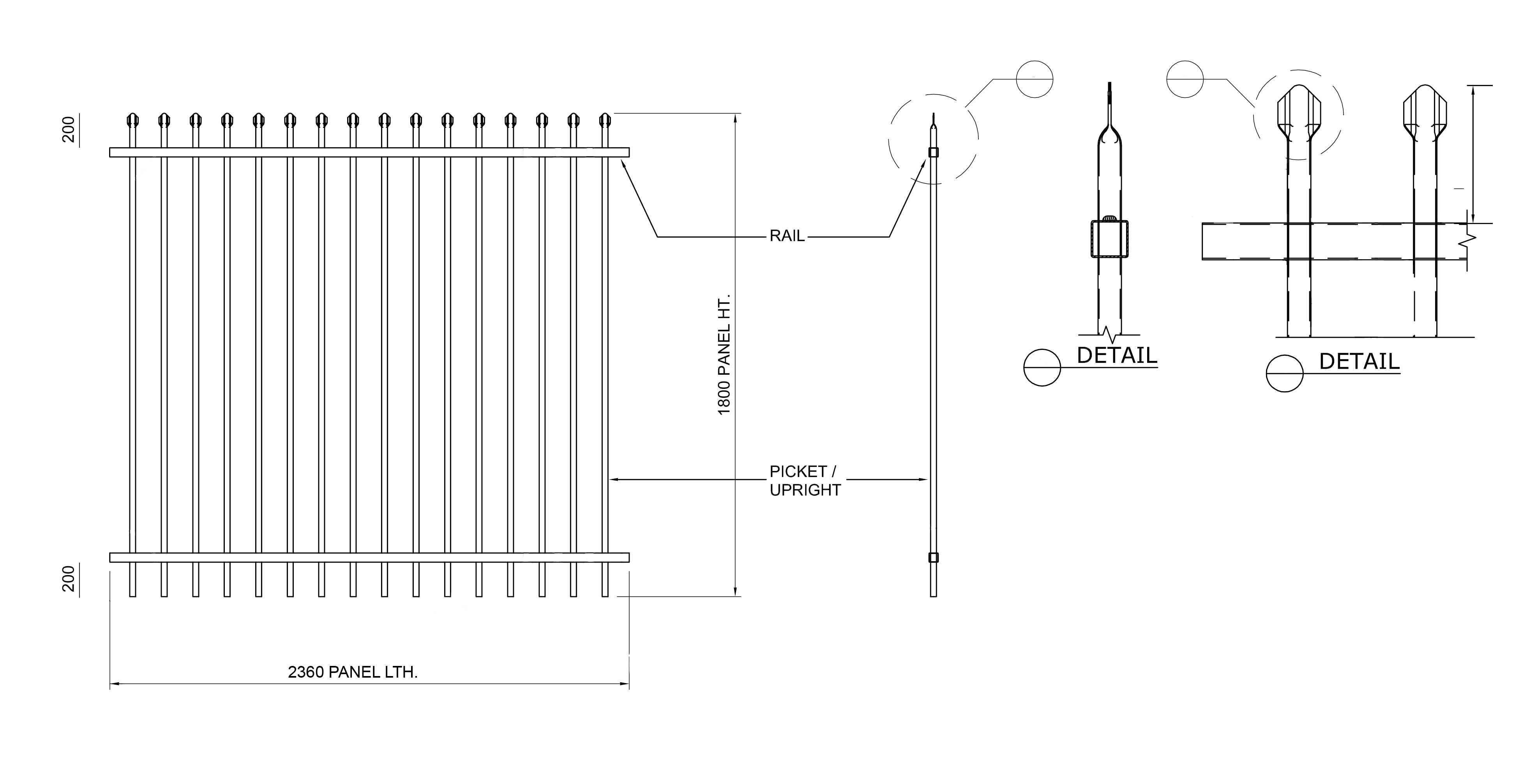 Pre-Made Panel 1800H Aluminium
