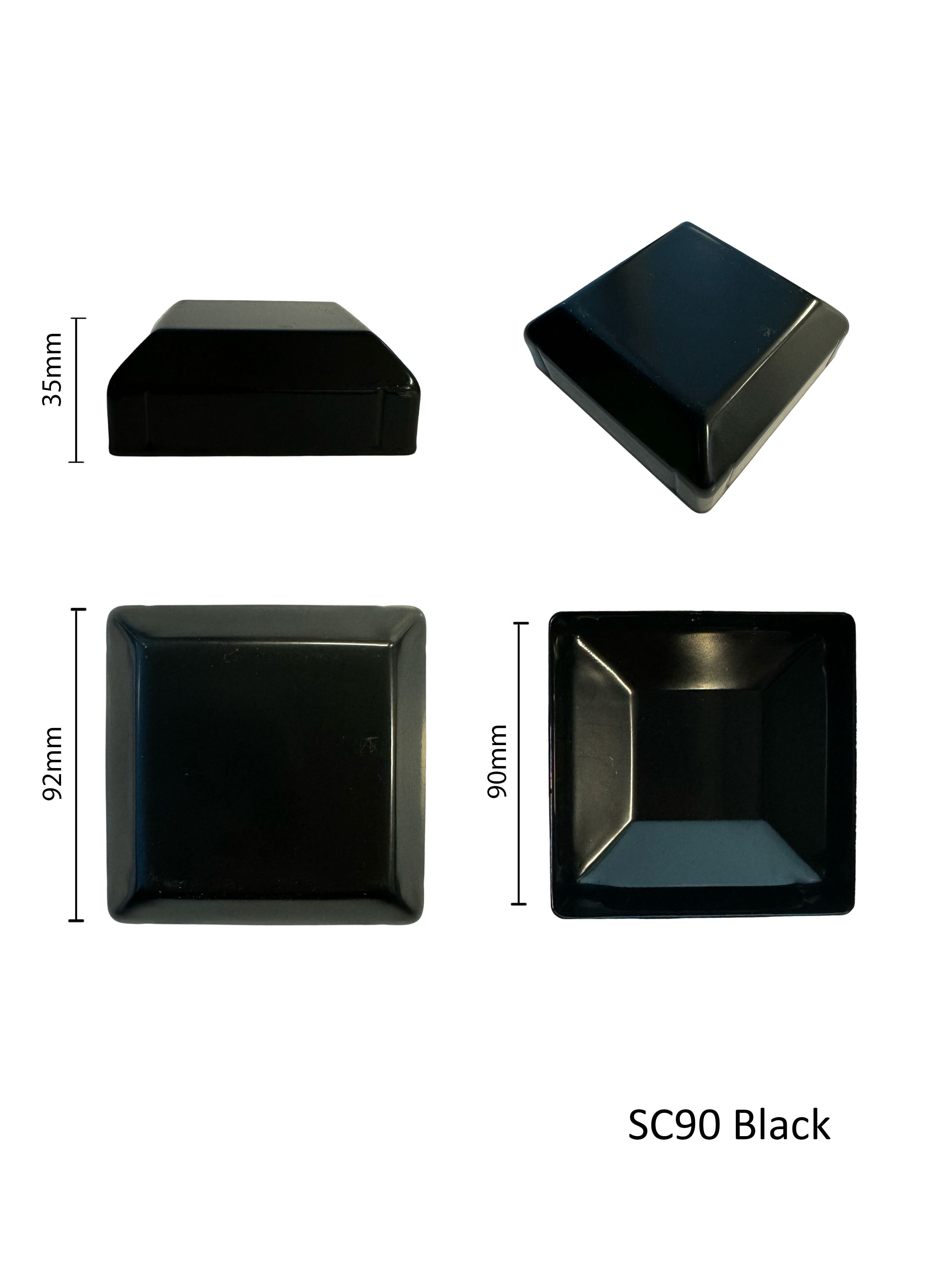 Steel Cap 90mm Black