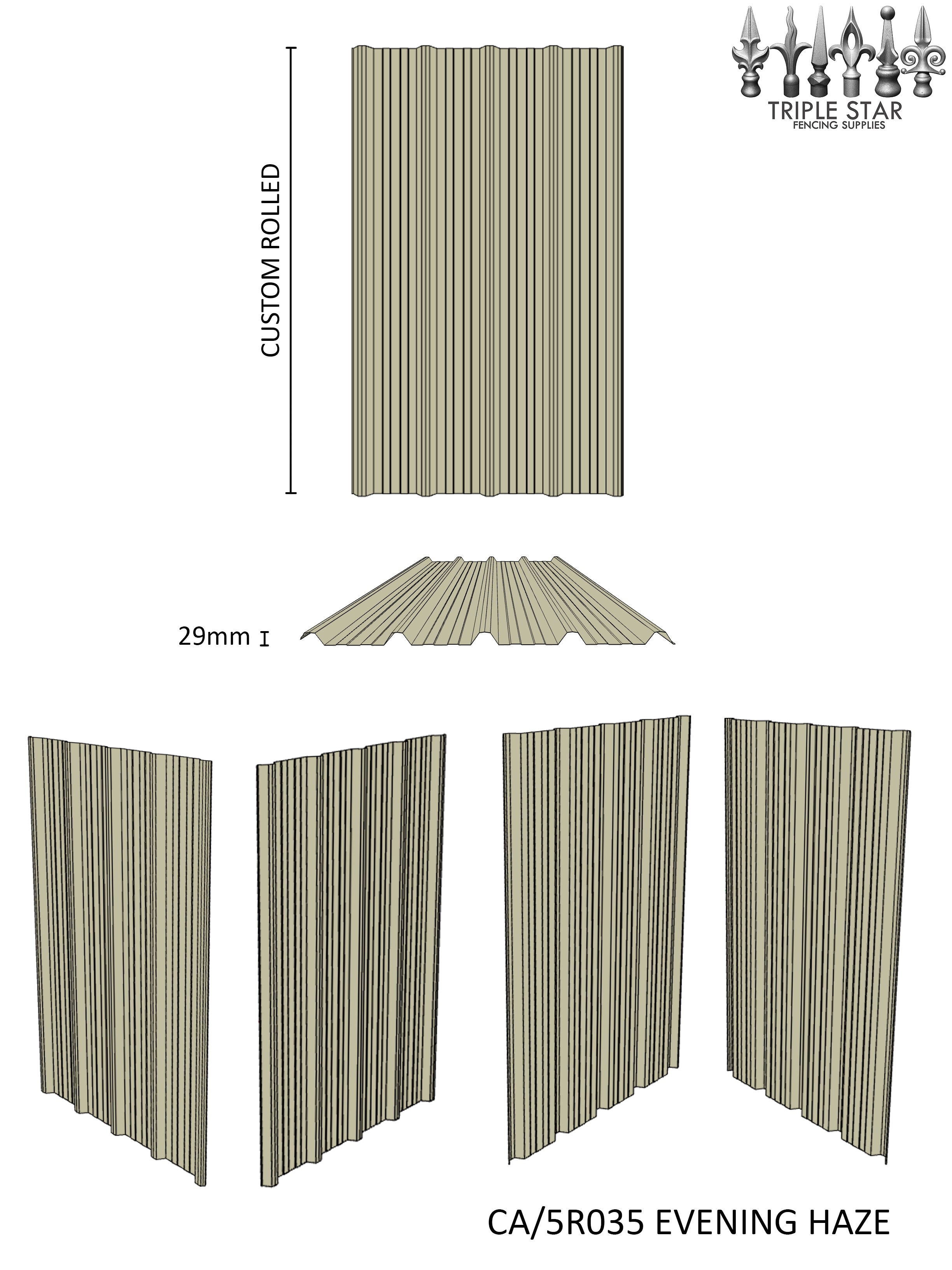 Colorbond® 5-Rib Infill Sheet EVENING HAZE