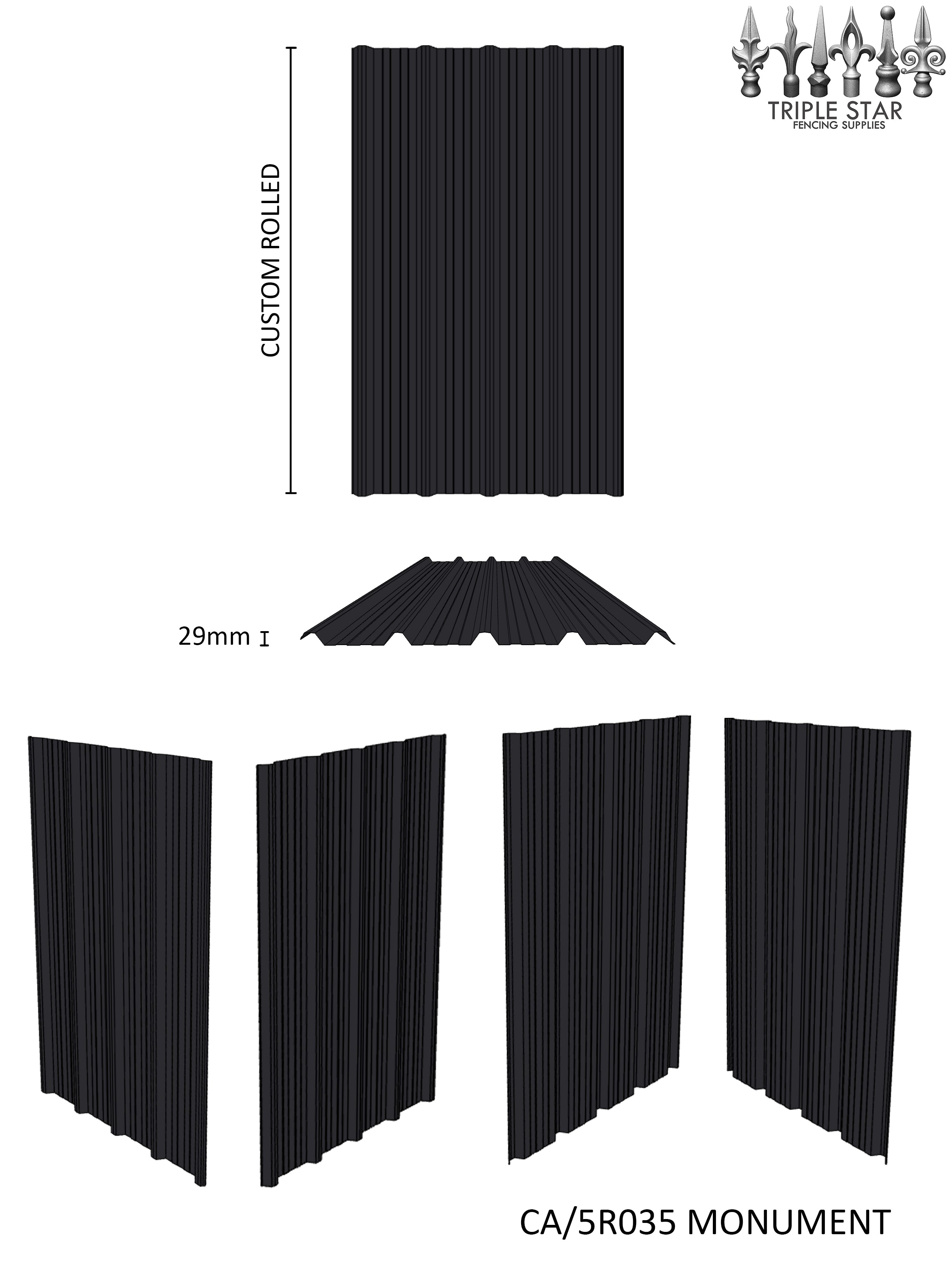 Colorbond® 5-Rib Infill Sheet MONUMENT