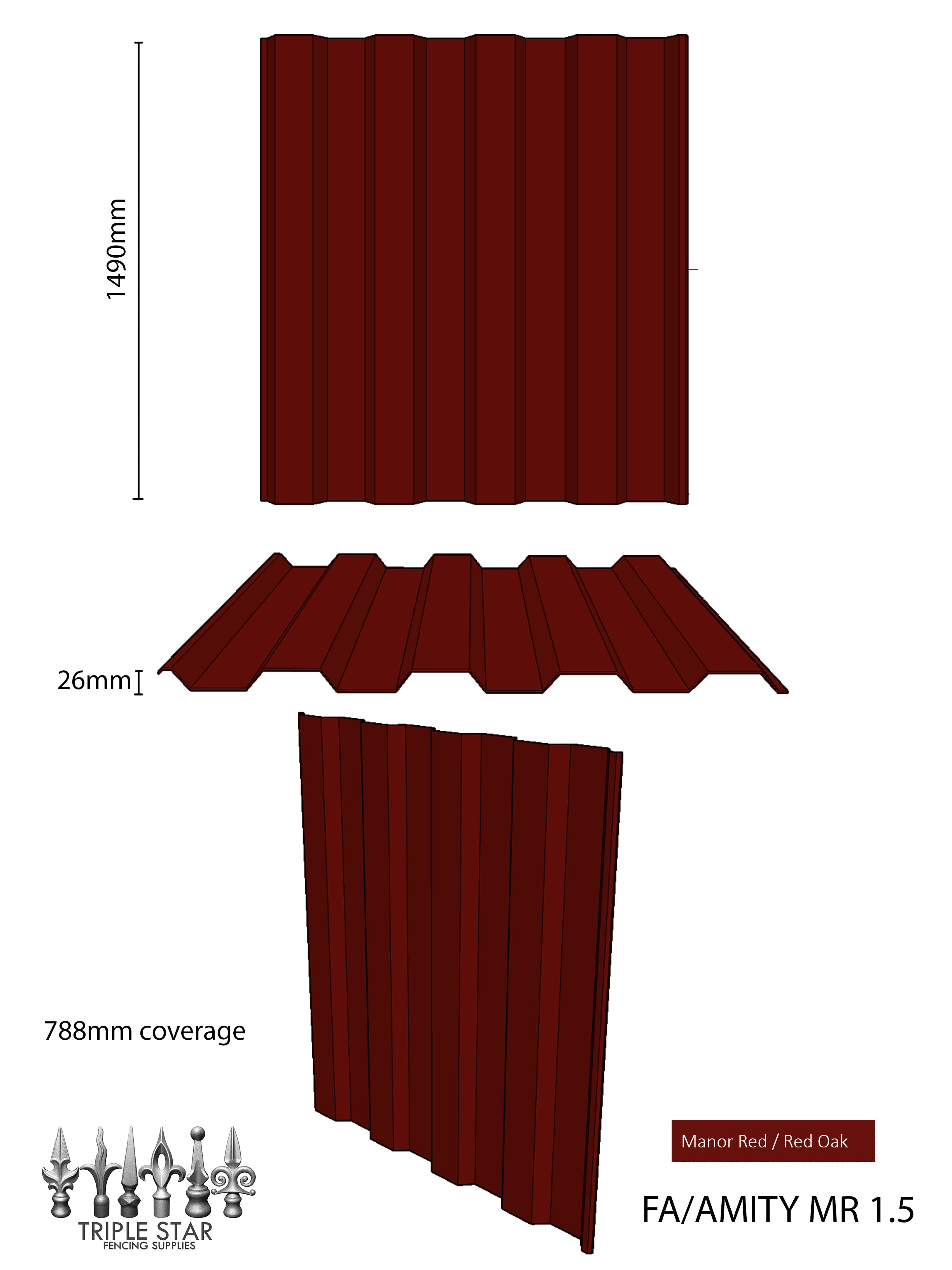 Colorbond® Amity Sheets MANOR RED/RED OAK