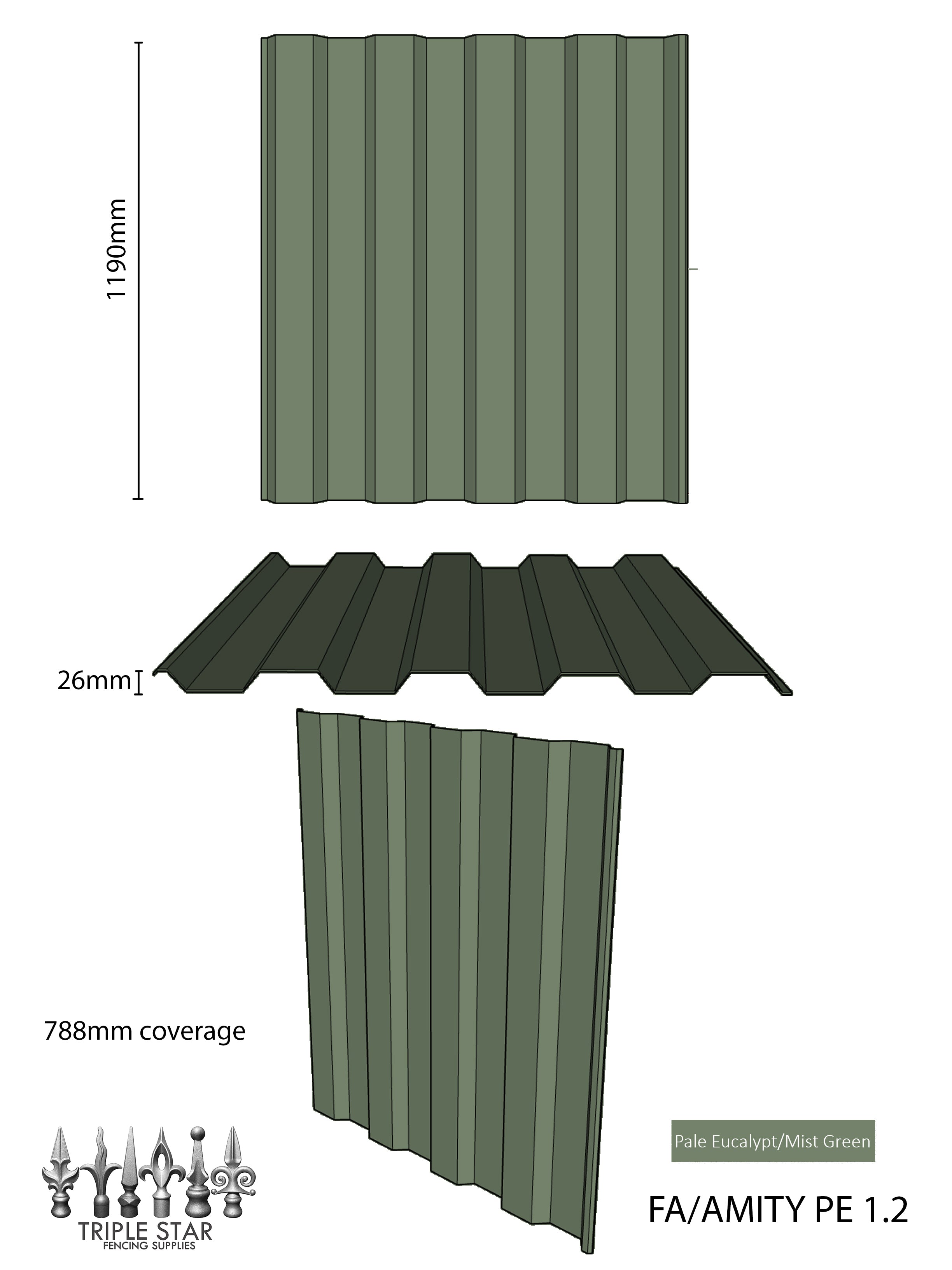 Colorbond® Amity Sheets PALE EUCALYPT/MIST GREEN